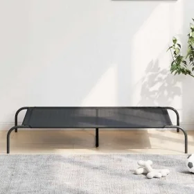 Cama elevada para perros negra 130x80x20 cm