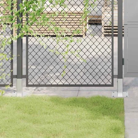 Bases para postes cuadradas 12 uds. Plata 46x46 mm | Foro24.es | Tu tienda online para hogar, jardín y más Foro24.es