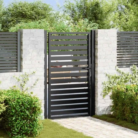 Puerta de jardín con cerradura de aluminio negra 100x150 cm | Foro24.es | Tu tienda online para hogar, jardín y más Foro24.es