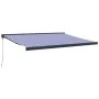 Toldo retráctil aluminio y tela azul y blanco 4x3 m by , Awnings - Ref: Foro24-3154548, Price: 470,67 €, Discount: -5%%