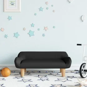 Sofá para niños de tela negro 70x40x24 cm