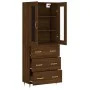 Aparador alto madera contrachapada marrón roble 69,5x34x180 cm by , Sideboards - Ref: Foro24-3198392, Price: 183,70 €, Discou...