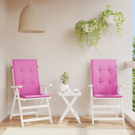 Cojín silla de jardín respaldo alto 2 uds tela rosa 120x50x3 cm von , Kissen für Stühle und Sofas - Ref: Foro24-361268, Preis...