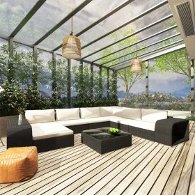 Set muebles de jardín 10 piezas y cojines ratán sintético negro von , Gartensets - Ref: Foro24-46815, Preis: 911,84 €, Rabatt...
