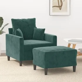 Sillón con taburete terciopelo verde oscuro 60 cm von , Sofas - Ref: Foro24-3201099, Preis: 217,27 €, Rabatt: -5%%
