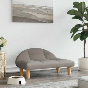 Cama para perros de tela gris taupe 70x52x30 cm