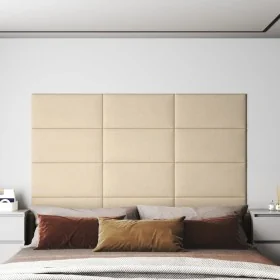 Paneles de pared 12 uds tela crema 60x30 cm 2,16 m² de , Recubrimiento de paredes - Ref: Foro24-343844, Precio: 71,04 €, Desc...