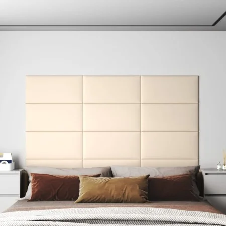 Paneles de pared 12 uds terciopelo crema 60x30 cm 2,16 m² by , Wall covering - Ref: Foro24-343871, Price: 69,14 €, Discount: ...