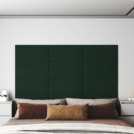 Paneles de pared 12 uds terciopelo verde oscuro 60x30 cm 2,16m² by , Wall covering - Ref: Foro24-343865, Price: 67,97 €, Disc...