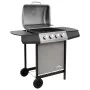Barbacoa de gas con 4 fogones negro y plateado | Foro24.es | Tu tienda online para hogar, jardín y más Foro24.es
