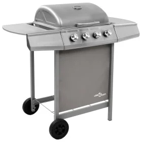 Barbacoa de gas con 4 fogones plateada de , Barbacoas - Ref: Foro24-3053626, Precio: 207,91 €, Descuento: -5%%