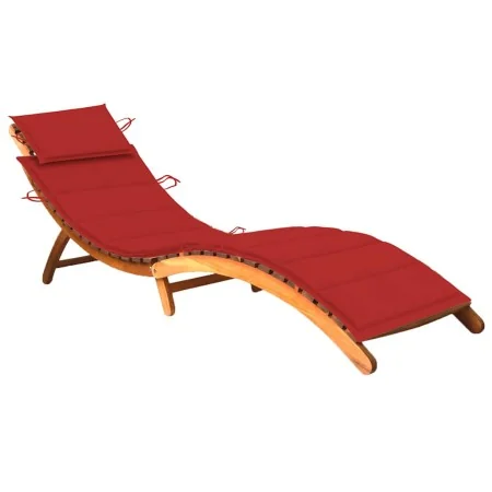 Tumbona de jardín con cojín madera maciza de acacia by , Loungers - Ref: Foro24-3061578, Price: 198,55 €, Discount: -5%%