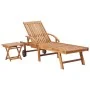 Tumbona con mesa y cojín madera maciza de teca von , Liegen - Ref: Foro24-3063025, Preis: 314,47 €, Rabatt: -5%%