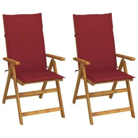 Sillas de jardín reclinables 2 uds madera maciza acacia cojines von , Gartenstühle - Ref: Foro24-3064068, Preis: 176,51 €, Ra...