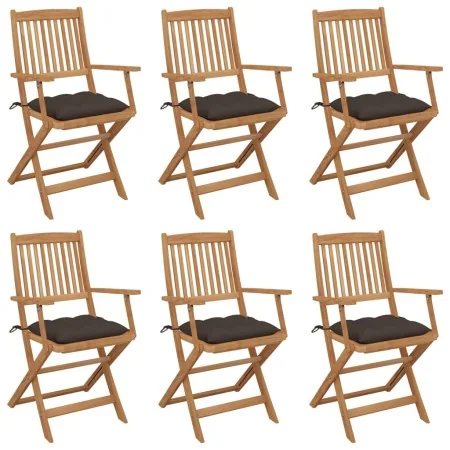 Sillas de jardín plegables 6 uds y cojines madera maciza acacia von , Gartenstühle - Ref: Foro24-3065484, Preis: 331,79 €, Ra...