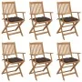 Sillas de jardín plegables 6 uds y cojines madera maciza acacia von , Gartenstühle - Ref: Foro24-3065484, Preis: 331,79 €, Ra...