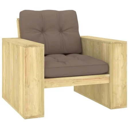 Silla de jardín y cojines gris taupe madera pino impregnada von , Gartenstühle - Ref: Foro24-3065749, Preis: 176,81 €, Rabatt...