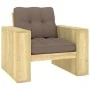 Silla de jardín y cojines gris taupe madera pino impregnada von , Gartenstühle - Ref: Foro24-3065749, Preis: 176,81 €, Rabatt...