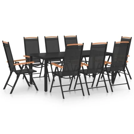 Juego de comedor de jardín 9 piezas aluminio negro by , Garden sets - Ref: Foro24-3070627, Price: 819,22 €, Discount: -5%%