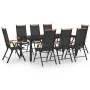 Juego de comedor de jardín 9 piezas aluminio negro by , Garden sets - Ref: Foro24-3070627, Price: 819,22 €, Discount: -5%%