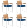 Sillas de jardín 4 unidades con cojines madera maciza teca von , Gartenstühle - Ref: Foro24-3078579, Preis: 548,26 €, Rabatt:...