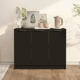 Aparador de madera contrachapada negro 90,5x30x70 cm by , Sideboards - Ref: Foro24-811188, Price: 80,80 €, Discount: -5%%