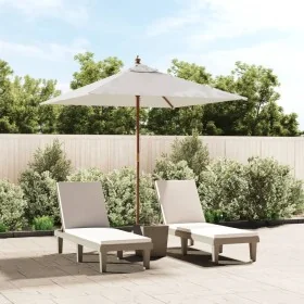 Sombrilla de jardín poste de madera color arena 198x198x231 cm by , Umbrellas - Ref: Foro24-363183, Price: 67,45 €, Discount:...