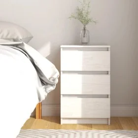Mesita de noche madera maciza de pino blanca 40x29,5x64 cm by , Nightstands - Ref: Foro24-808085, Price: 67,97 €, Discount: -5%%