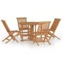 Set de comedor de jardín plegable 5 pzas madera maciza de teca de , Conjuntos de jardín - Ref: Foro24-3096573, Precio: 450,39...