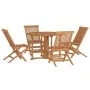 Set de comedor de jardín plegable 5 pzas madera maciza de teca de , Conjuntos de jardín - Ref: Foro24-3096573, Precio: 450,39...