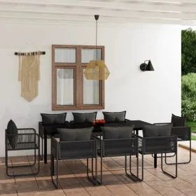 Juego de comedor de jardín 9 piezas negro by , Garden sets - Ref: Foro24-3099082, Price: 760,82 €, Discount: -5%%