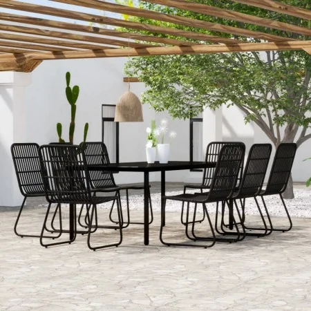 Juego de comedor para jardín 9 piezas negro | Foro24.es | Tu tienda online para hogar, jardín y más Foro24.es