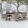 Juego de comedor de jardín 7 piezas con cojines beige y negro by , Garden sets - Ref: Foro24-3099297, Price: 642,85 €, Discou...