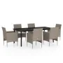 Juego de comedor de jardín 7 piezas con cojines beige y negro by , Garden sets - Ref: Foro24-3099297, Price: 642,85 €, Discou...