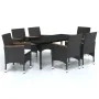 Juego de comedor de jardín 7 piezas con cojines negro by , Garden sets - Ref: Foro24-3099333, Price: 587,31 €, Discount: -5%%