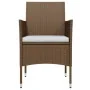 Juego de comedor de jardín 7 piezas con cojines marrón y negro by , Garden sets - Ref: Foro24-3099327, Price: 568,78 €, Disco...