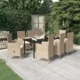 Juego de comedor de jardín 9 piezas con cojines beige by , Garden sets - Ref: Foro24-3099442, Price: 1,00 €, Discount: -5%%