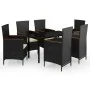 Juego de comedor de jardín 7 piezas con cojines negro by , Garden sets - Ref: Foro24-3099428, Price: 914,92 €, Discount: -5%%