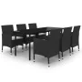 Set comedor de jardín 7 pzas y cojines ratán sintético y vidrio von , Gartensets - Ref: Foro24-3099683, Preis: 627,05 €, Raba...