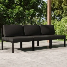 Sofá de jardín de 3 plazas con cojines aluminio gris antracita von , Gartensets - Ref: Foro24-3107783, Preis: 528,18 €, Rabat...