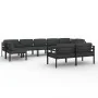 Set muebles de jardín 9 pzas y cojines aluminio gris antracita by , Garden sets - Ref: Foro24-3107818, Price: 1,00 €, Discoun...