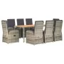 Set comedor jardín 9 pzas y cojines ratán sintético gris von , Gartensets - Ref: Foro24-3157589, Preis: 1,00 €, Rabatt: -5%%