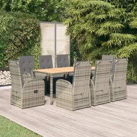 Set comedor jardín 9 pzas y cojines ratán sintético gris by , Garden sets - Ref: Foro24-3157596, Price: 1,00 €, Discount: -5%%
