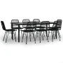 Juego de comedor de jardín 9 piezas ratán sintético negro by , Garden sets - Ref: Foro24-3157900, Price: 777,29 €, Discount: ...