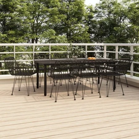 Juego de comedor de jardín 9 piezas ratán sintético negro von , Gartensets - Ref: Foro24-3157872, Preis: 740,69 €, Rabatt: -5%%