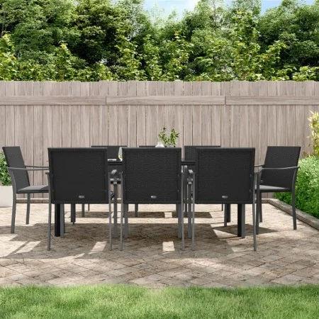 Juego comedor jardín 9 piezas y cojines ratán sintético y acero | Foro24.es | Tu tienda online para hogar, jardín y más Foro24.es