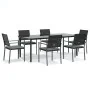 Juego comedor jardín 7 piezas y cojines ratán sintético y acero | Foro24.es | Tu tienda online para hogar, jardín y más Foro24.es