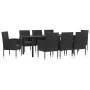 Juego de comedor de jardín 9 pzas ratán sintético y acero negro by , Garden sets - Ref: Foro24-3203351, Price: 689,14 €, Disc...