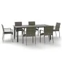 Set comedor jardín 7 pzas y cojines ratán sintético negro gris by , Garden sets - Ref: Foro24-3185141, Price: 554,62 €, Disco...