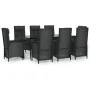 Set de comedor de jardín 9 pzas y cojines ratán sintético negro by , Garden sets - Ref: Foro24-3185176, Price: 1,00 €, Discou...